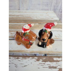 Dog‎ salt pepper shaker mini Xmas kitchen home decor